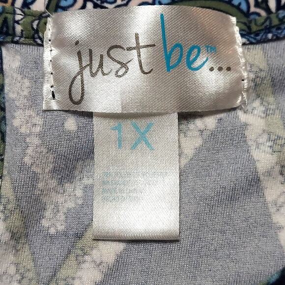 Just Be Plus Size Navy Blue Chevron and Paisley Print Sleeveless Swing Dress - Picture 4 of 5